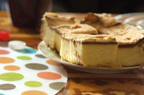 Cheese-cake on plate Stock Photos