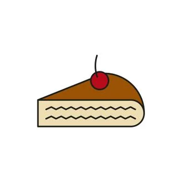 Cheese Cake Slice Food Thin Line Icon Illustration Stock Illustration