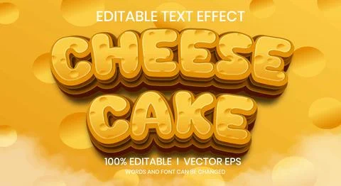 Cheese cake vector text effect with modern style design Stock Illustration
