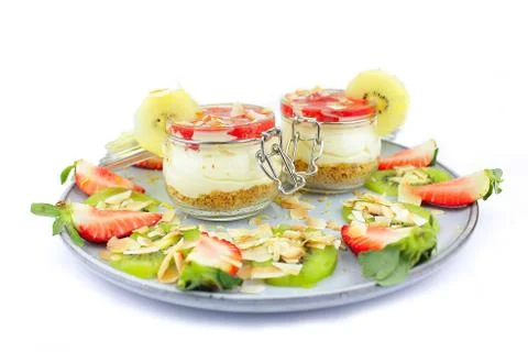 Cheese cake on white Stock Photos