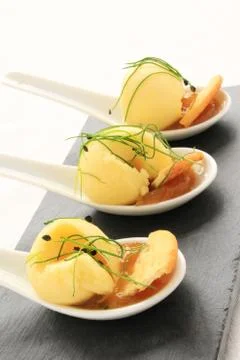 Cheese canape Stock Photos