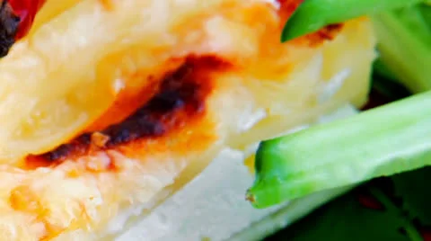 Cheese cannelloni on red Vídeos de archivo 26370744