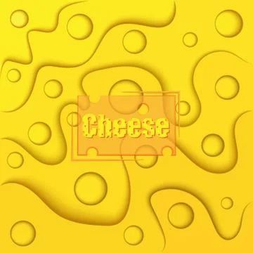 Cheese cartoon vector background or yellow food Stock Illustration