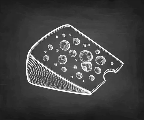 Cheese chalk sketch. Stock Illustration