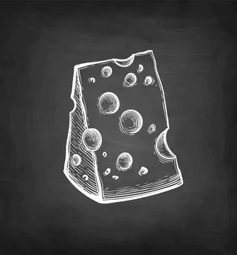 Cheese chalk sketch. Stock Illustration