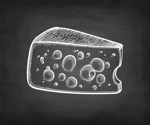 Cheese chalk sketch. Stock-Illustration