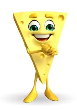 Cheese character is happy Stock Illustration