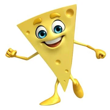 Cheese character with is running Stock Illustration