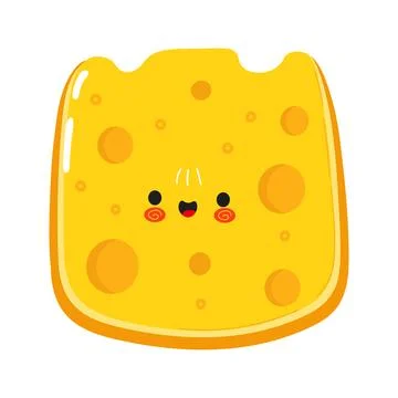 Cheese character. Vector hand drawn cartoon kawaii character illustration i.. Illustrazione stock