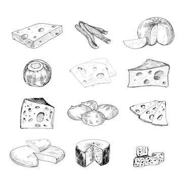 Cheese collection Stock Illustration
