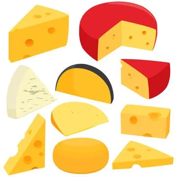 Cheese collection. Vector illustration Stock Illustration