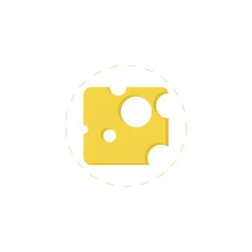Cheese colored flat vecor icon Stock Illustration