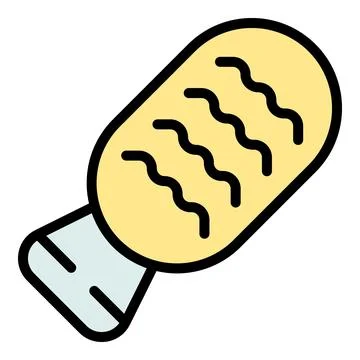 Cheese corn dog icon vector flat Stock Illustration