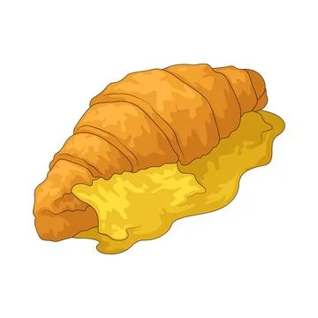 Cheese croissant illustration Stock Illustration