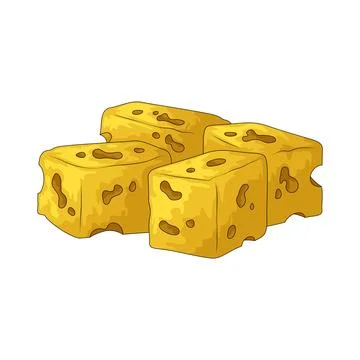 Cheese cube illustration Stock Illustration