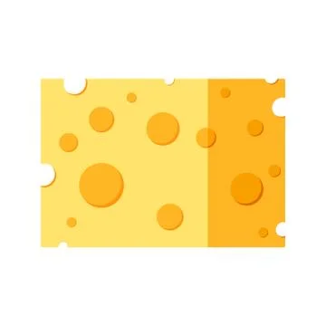 Cheese cube piece vector icon isolated on white background. Stock Illustration