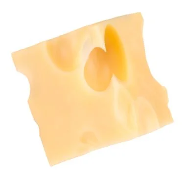 Cheese cube slice isolated on a white background Stock Photos