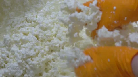 Cheese Curdling  Process in Factory Stock-Footage 189371163