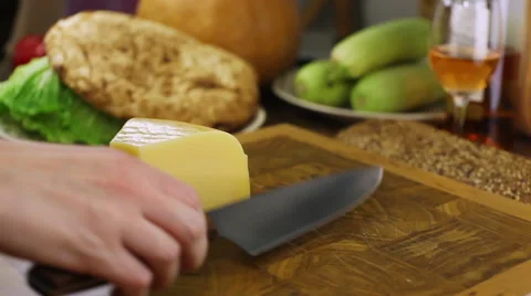 Cheese Cut Stock Footage 59994422
