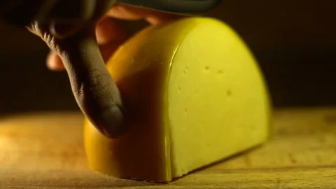 Cheese Cut Stock Footage 122065650