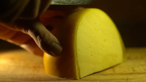Cheese Cut Stock Footage 122065976