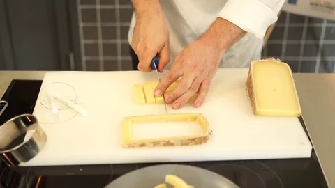 Cheese cut into patterned slices Stock-Footage 71503901