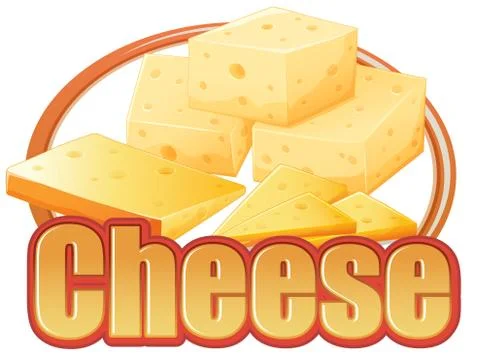 Cheese in different sizes Stock Illustration
