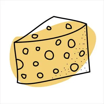 Cheese doodle icon for web and kitchen decor Stock Illustration