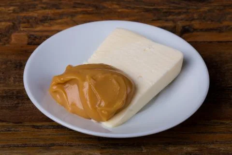 Cheese with Dulce de Leche Stock Photos