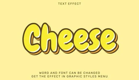 Cheese editable text effect in 3d style Stock Illustration