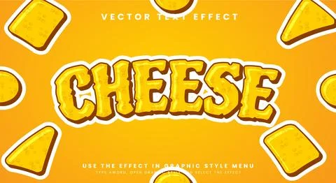 Cheese editable text effect Stock Illustration