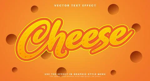 Cheese editable text effect Template Stock Illustration