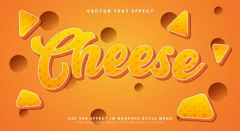 Cheese editable text effect Template イラスト素材