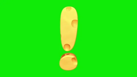 Cheese exclamation mark punctuation animation on green screen background loop. Stock-Footage 339323186