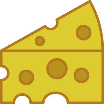 Cheese Filled Outline Icon Vector Illustrazione stock