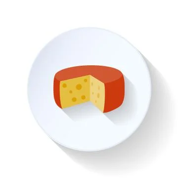 Cheese flat icon Stock Illustration
