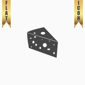 Cheese flat icon Stock Illustration