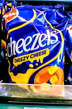 Cheese flavored snacks Stock Photos