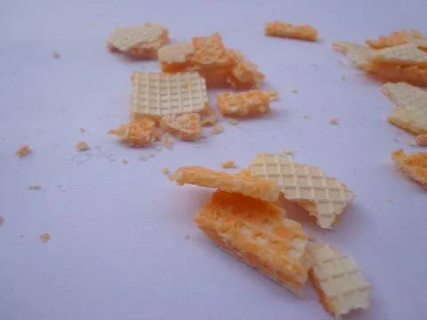 Cheese-flavored wafer biscuits Stock Photos