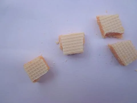 Cheese-flavored wafer biscuits Stock Photos