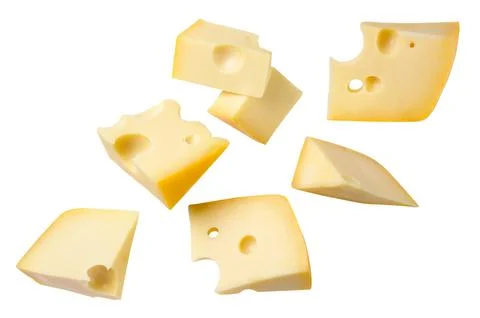 Cheese fly close-up on a white background. Set isolated Stock Photos