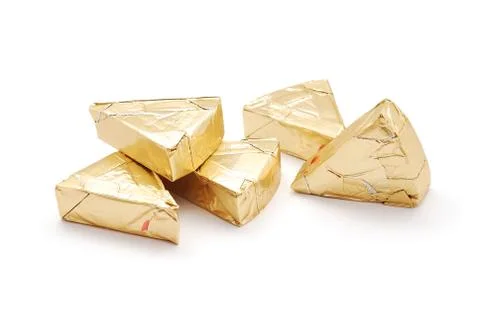 Cheese in foil Foto stock