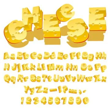 Cheese font Stock Illustration