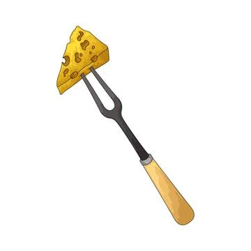 Cheese fork illustration 스톡 일러스트
