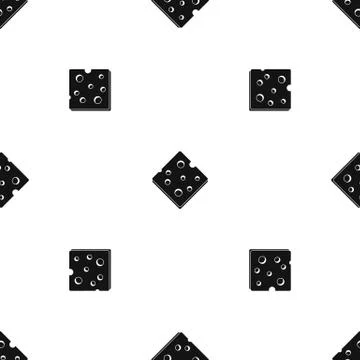 Cheese fresh block pattern seamless black Illustrazione stock