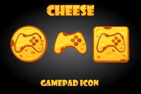 Cheese gamepad buttons for the graphical game menu. Stock Illustration