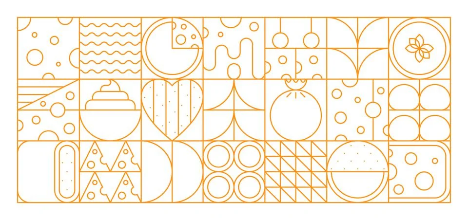 Cheese geometric pattern vector linear background 스톡 일러스트