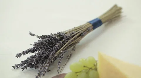 Cheese, grapes Stock Footage 49159407