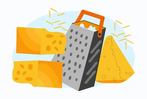 Cheese Grater Concept Illustration Vector Style Illustration Stock Illustration