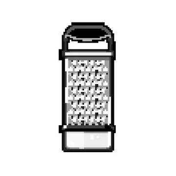 Cheese grater cooking pixel art vector illustration Stock Illustration